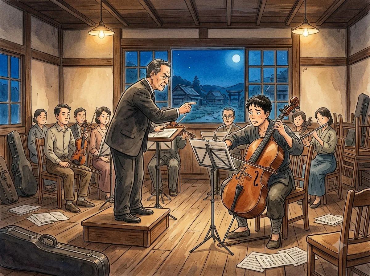 첼로 켜는 고슈 첫 그림