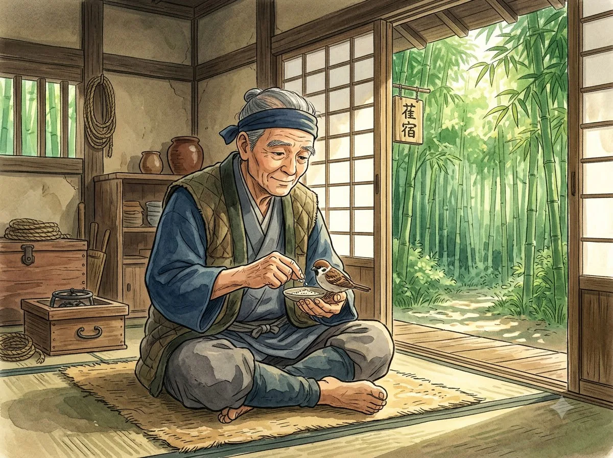 혀 잘린 참새 첫 그림